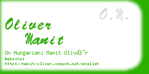 oliver manit business card